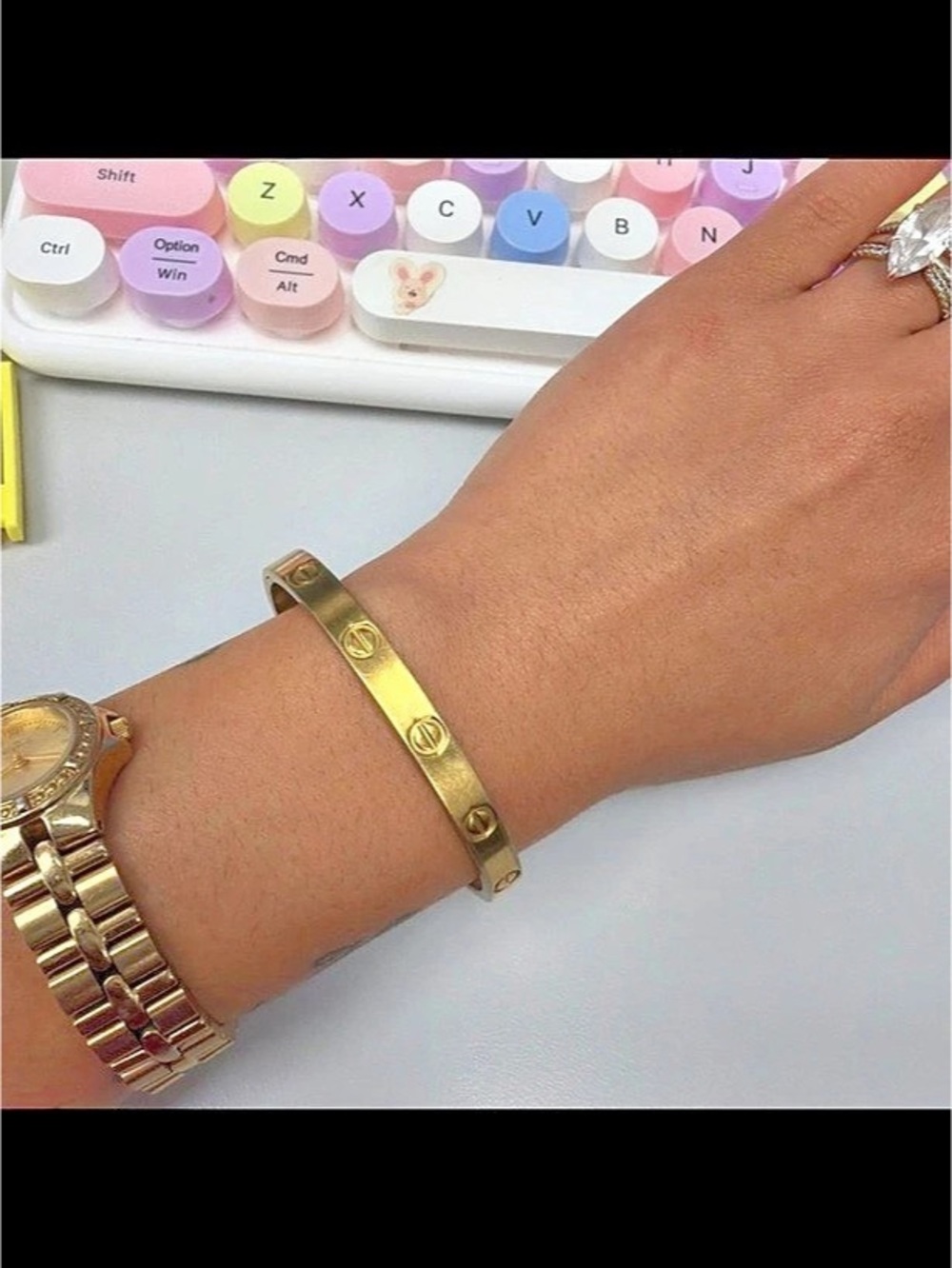 Gold-Tone Open Cuff Bracelet Like New
